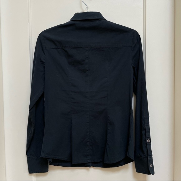 Teenflo tailored black cotton blouse - Picture 6 of 8